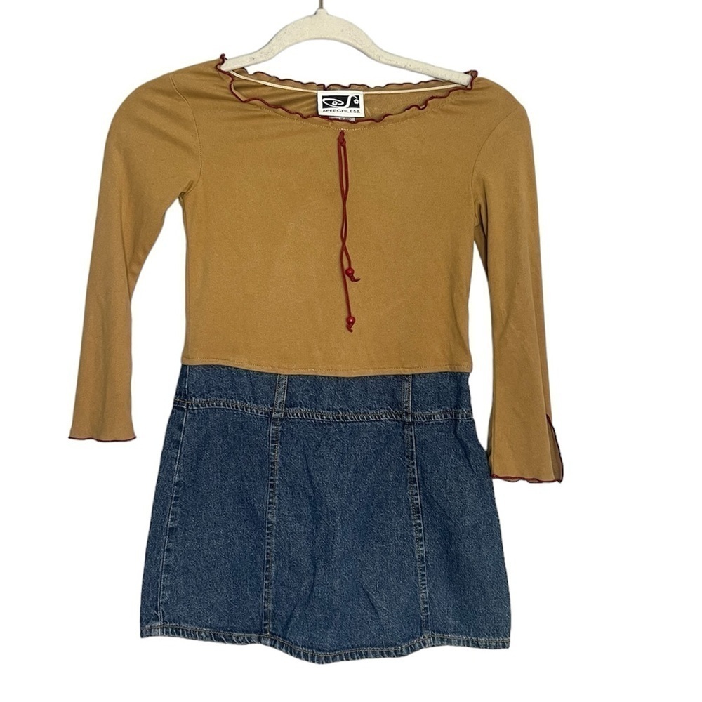 Speechless Y2K Girl’s Suede Denim Mini Dress 6